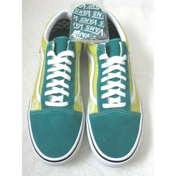 Vans Men's Skate Old Skool Aloha Marine Gold Green Canvas Suede shoes NIB - Picture 3 of 5